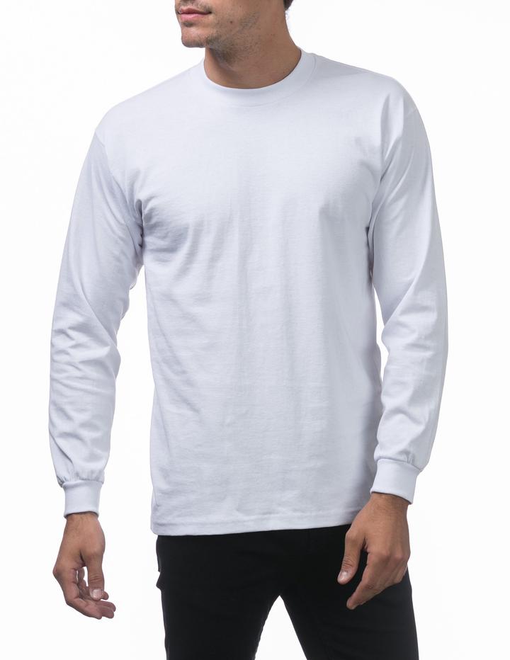 PROCLUB Heavyweight Cotton Long Sleeve Crew Neck T-shirt – Logo House