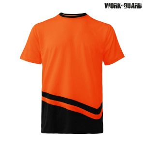 Workguard Peak Performance T-Shirt -Navy/Black Orange/Lime - Image 5