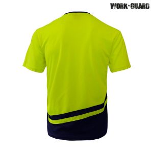 Workguard Peak Performance T-Shirt -Navy/Black Orange/Lime - Image 4