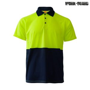 Workguard Basic Polo - Navy/Black Orange/Lime - Image 4