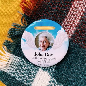 Personalized Memorial button pin, memory pin, Custom Photo Memorial Button Pins - Image 4