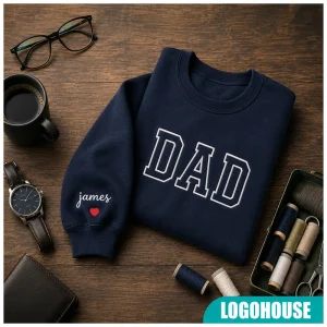 Personalized Dad Tshirt with Kid Names on Sleeve, Father's Day Gift, Birthday Gift for Dad, New Dad Gift, Minimalist Cool Dad Tshirt