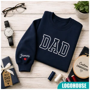 Personalized Dad Tshirt with Kid Names on Sleeve, Father's Day Gift, Birthday Gift for Dad, New Dad Gift, Minimalist Cool Dad Tshirt - Image 3