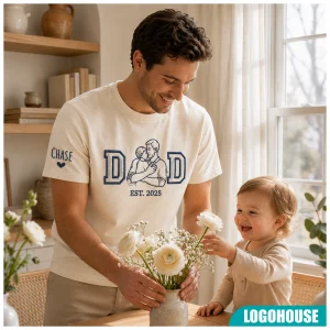 Personalized Dad Tshirt with Kid Names on Sleeve, Father's Day Gift, Birthday Gift for Dad, New Dad Gift, Minimalist Cool Dad Tshirt - Image 3