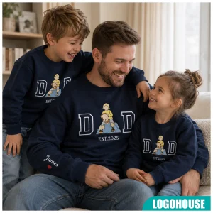 Personalized Dad Tshirt with Kid Names on Sleeve, Father's Day Gift, Birthday Gift for Dad, New Dad Gift, Minimalist Cool Dad Tshirt - Image 3